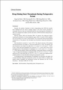 Drug-Eluting Stent Thrombosis During Perioperative
Period