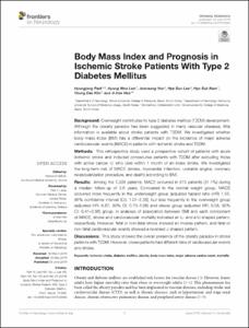 Body Mass Index and Prognosis in Ischemic Stroke Patients With Type 2 Diabetes Mellitus