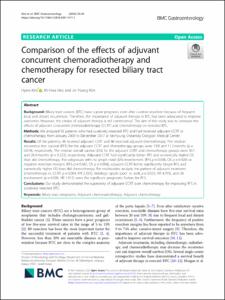 Comparison of the effects of adjuvant concurrent chemoradiotherapy and chemotherapy for resected biliary tract cancer