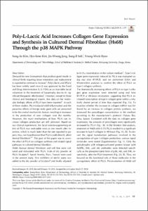 Poly-L-Lactic Acid Increases Collagen Gene Expression and Synthesis in Cultured Dermal Fibroblast (Hs68) Through the p38 MAPK Pathway