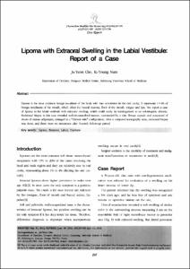 Lipoma with Extraoral Swelling in the Labial Vestibule: Report of a Case