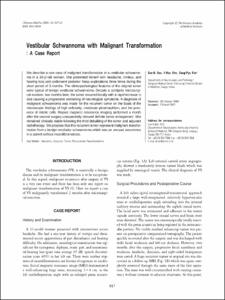 Vestibular Schwannoma with Malignant Transformation : A Case Report