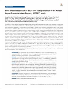 New-onset diabetes after adult liver transplantation in the Korean Organ Transplantation Registry (KOTRY) study