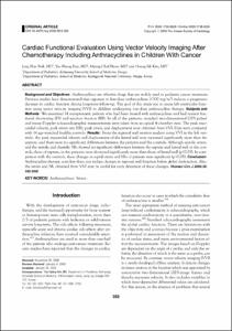 Cardiac Functional Evaluation Using Vector Velocity Imaging After Chemotherapy Including Anthracyclines in Children With Cancer