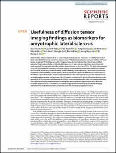 Usefulness of diffusion tensor imaging findings as biomarkers for amyotrophic lateral sclerosis