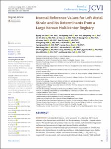 Normal Reference Values for Left Atrial Strain and Its Determinants from a Large Korean Multicenter Registry