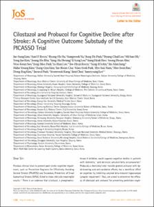 Cilostazol and Probucol for Cognitive Decline after Stroke: A Cognitive Outcome Substudy of the PICASSO Trial