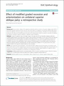 Effect of modified graded recession and anteriorization on unilateral superior oblique palsy: a retrospective study