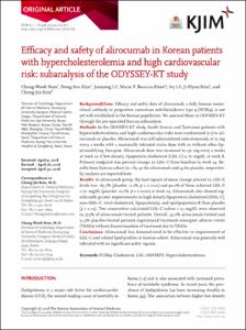 Efficacy and safety of alirocumab in Korean patients with hypercholesterolemia and high cardiovascular risk: subanalysis of the ODYSSEY-KT study