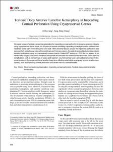 Tectonic Deep Anterior Lamellar Keratoplasty in Impending Corneal Perforation Using Cryopreserved Cornea