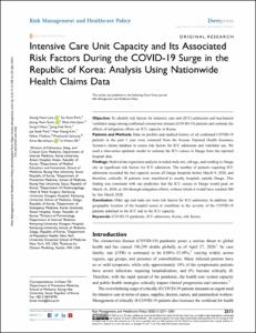 Intensive Care Unit Capacity and Its Associated Risk Factors During the COVID-19 Surge in the Republic of Korea: Analysis Using Nationwide Health Claims Data