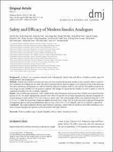 Safety and Efficacy of Modern Insulin Analogues