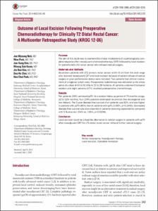 Outcome of Local Excision Following Preoperative Chemoradiotherapy for Clinically T2 Distal Rectal Cancer: A Multicenter Retrospective Study (KROG 12-06)