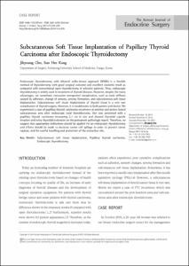 Subcutaneous Soft Tissue Implantation of Papillary Thyroid Carcinoma after Endoscopic Thyroidectomy