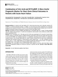 Combination of Uric Acid and NT-ProBNP: A More Useful Prognostic Marker for Short-Term Clinical Outcomes in Patients with Acute Heart Failure