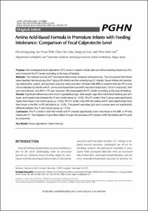 Amino Acid-Based Formula in Premature Infants with Feeding Intolerance: Comparison of Fecal Calprotectin Level