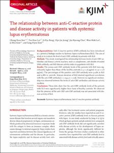 The relationship between anti-C-reactive protein and disease activity in patients with systemic lupus erythematosus