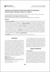 Transient Left Ventricular Dysfunction After Percutaneous Patent Ductus Arteriosus Closure in Children