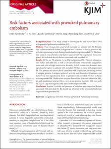 Risk factors associated with provoked pulmonary embolism