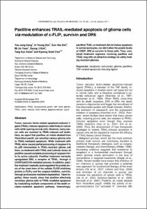 Paxilline enhances TRAIL-mediated apoptosis of glioma cells
via modulation of c-FLIP, survivin and DR5