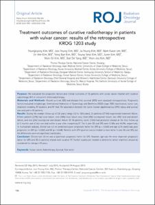 Treatment outcomes of curative radiotherapy in patients with vulvar cancer: Results of the retrospective KROG 1203 study