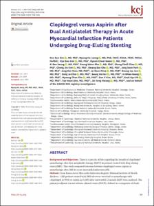 Clopidogrel versus Aspirin after Dual Antiplatelet Therapy in Acute Myocardial Infarction Patients Undergoing Drug-Eluting Stenting