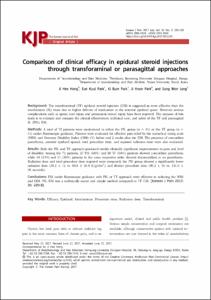 Comparison of clinical efficacy in epidural steroid injections through transforaminal or parasagittal approaches