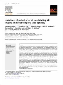 Usefulness of pulsed arterial spin labeling MR
imaging in mesial temporal lobe epilepsy