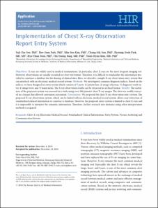 Implementation of Chest X-ray Observation
Report Entry System