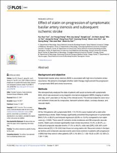 Effect of statin on progression of symptomatic basilar artery stenosis and subsequent ischemic stroke