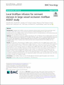 Local tirofiban infusion for remnant stenosis in large vessel occlusion: tirofiban ASSIST study