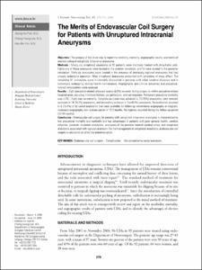 The Merits of Endovascular Coil Surgery for Patients with Unruptured Intracranial Aneurysms
