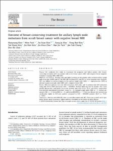 Outcome of breast-conserving treatment for axillary lymph node metastasis from occult breast cancer with negative breast MRI