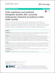 Futile reperfusion and predicted therapeutic benefits after successful endovascular treatment according to initial stroke severity