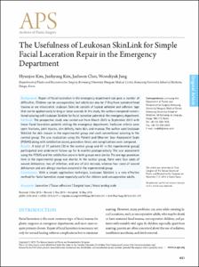The Usefulness of Leukosan SkinLink for Simple Facial Laceration Repair in the Emergency Department