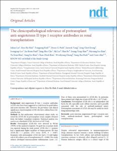 The clinicopathological relevance of pretransplant anti-angiotensin II type 1 receptor antibodies in renal transplantation