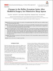 Changes in the Reflux Symptom Index After Multilevel Surgery for Obstructive Sleep Apnea