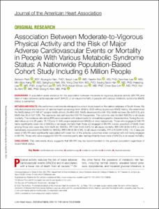 Association Between Moderate-to-Vigorous Physical Activity and the Risk of Major Adverse Cardiovascular Events or Mortality in People With Various Metabolic Syndrome Status: A Nationwide Population-Based Cohort Study Including 6 Million People