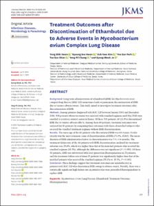 Treatment Outcomes after Discontinuation of Ethambutol due to Adverse Events in Mycobacterium avium Complex Lung Disease