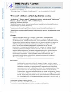 “Universal” vitrification of cells by ultra-fast cooling