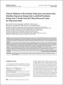 Clinical Validation of the Psychotic Depression Assessment Scale, Hamilton Depression Rating Scale-6, and Brief Psychiatric Rating Scale-5:Results from the Clinical Research Center for Depression Study