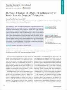 The Mass Infection of COVID-19 in Daegu City of Korea: Vascular Surgeons' Perspective