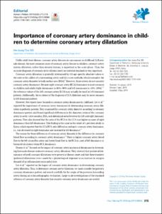Importance of coronary artery dominance in children to determine coronary artery dilatation