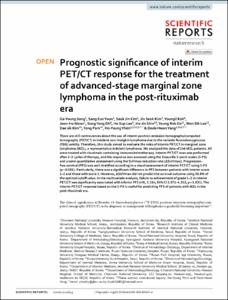 Prognostic significance of interim PET/CT response for the treatment of advanced-stage marginal zone lymphoma in the post-rituximab era