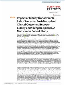 Impact of Kidney Donor Profile Index Scores on Post-Transplant Clinical Outcomes Between Elderly and Young Recipients, A Multicenter Cohort Study