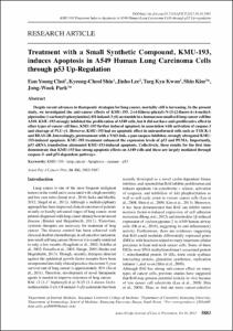 Treatment with a Small Synthetic Compound, KMU-193, induces Apoptosis in A549 Human Lung Carcinoma Cells through p53 Up-Regulation.