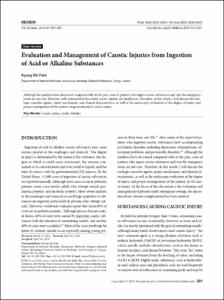 Evaluation and Management of Caustic Injuries from Ingestion
of Acid or Alkaline Substances