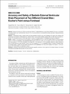 Accuracy and Safety of Bedside External Ventricular Drain Placement at Two Different Cranial Sites : Kocher’s Point versus Forehead