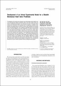 Development of an Animal Experimental Model for a Bileaflet Mechanical Heart Valve Prosthesis