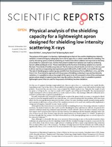 Physical analysis of the shielding capacity for a lightweight apron designed for shielding low intensity scattering X-rays